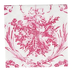 Caspari Paper Cocktail Napkins|Romantic Toile Rose Cocktail Napkins - 20 Per Package