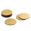 Caspari Coasters|Round Luster Felt-Backed Coasters in Gold - 8 Per Box