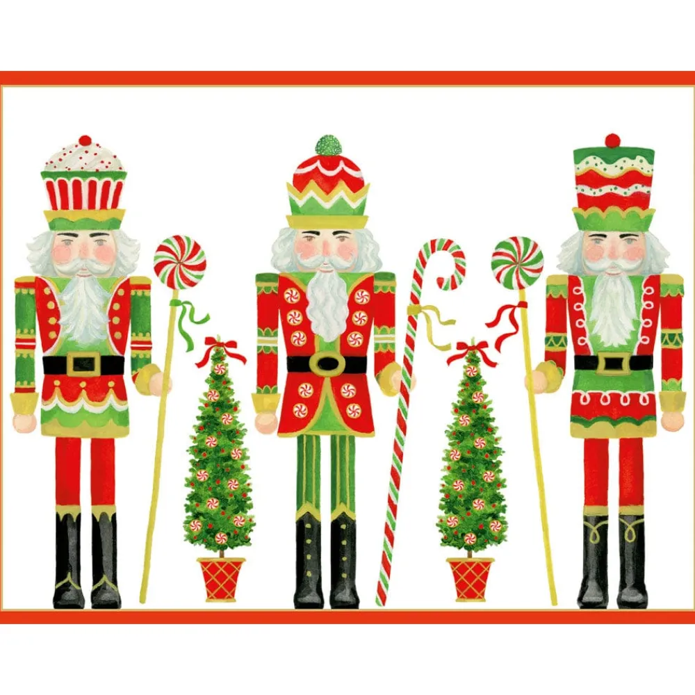 Caspari Christmas And Holiday Cards|Boxed Holiday Cards|Row Of Nutcrackers Classic Boxed Christmas Cards - includes 15 cards & envelopes