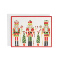 Caspari Christmas And Holiday Cards|Boxed Holiday Cards|Row Of Nutcrackers Classic Boxed Christmas Cards - includes 15 cards & envelopes