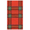 Caspari Christmas Napkins|Tailgates|Royal Plaid Paper Guest Towel Napkins - 15 Per Package