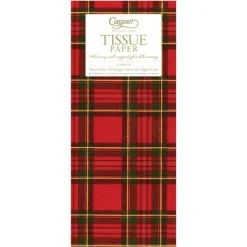 Caspari Christmas TIssue Paper|Tissue Paper|Royal Plaid Tissue Paper - 4 Sheets Included