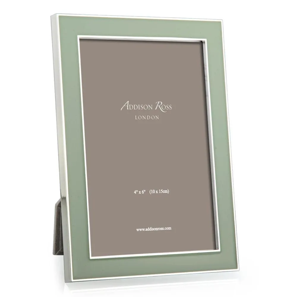 Addison Ross Mother'S Day|Pictures, Frames & Clocks|Sage Green Enamel 4" x 6" Picture Frame with Silver Trim - 1 Each