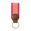 Barrons-Hunter Father'S Day|Salmon & Pink Key Ring with Leather Trim