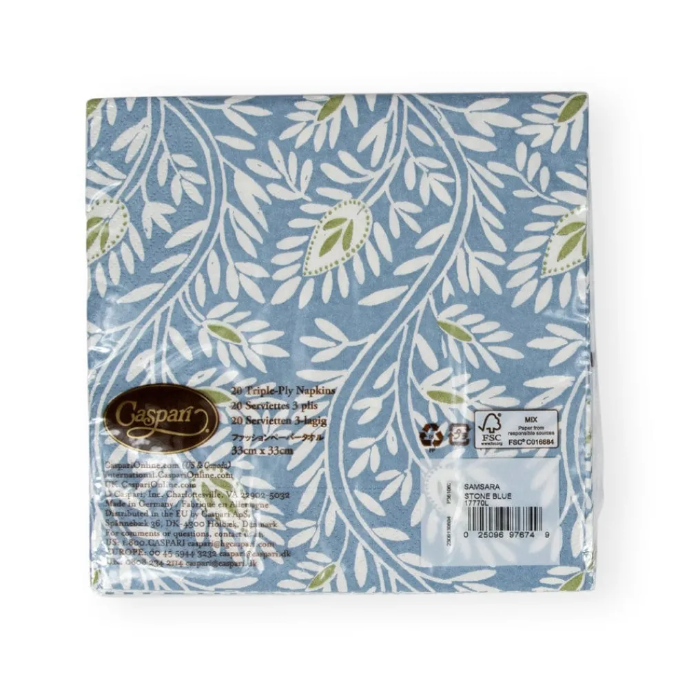 Caspari Paper Luncheon Napkins|Samsara Stone Blue Luncheon Napkins - 20 Per Package