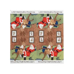 Caspari Paper Cocktail Napkins|Santa At Home Cocktail Napkins - includes 20 Cocktail Napkins