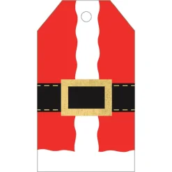 Caspari Christmas Gift Tags & Labels|Gift Tags & Enclosure Cards|Santa Costume Classic Foil Gift Tags - 4 Per Package