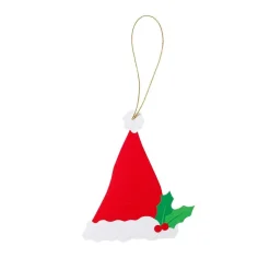Caspari Christmas Gift Tags & Labels|Gift Tags & Enclosure Cards|Santa Hat Die-Cut Gift Tags - 4 Per Package