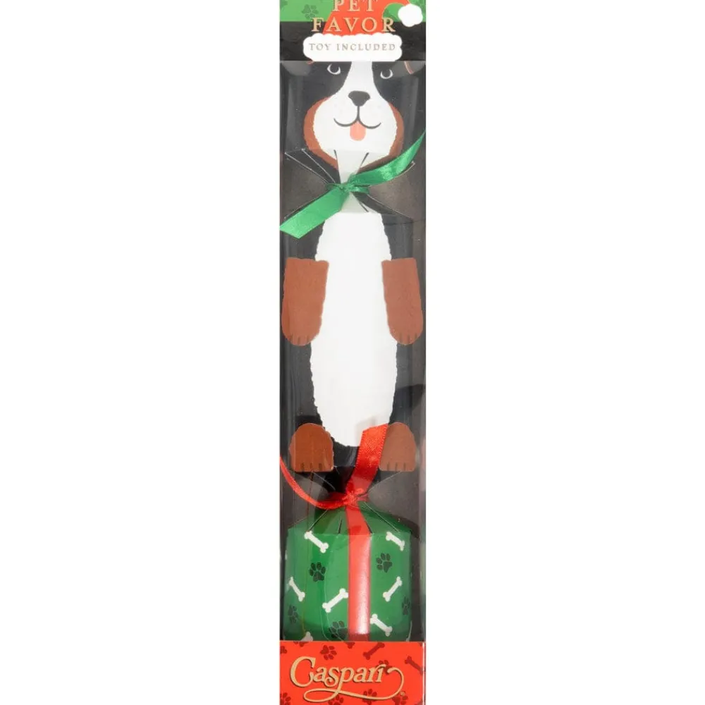 Caspari Christmas Crackers|Santa Hat Dog Pet Favors - includes 1 Pet Favors