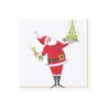 Caspari Christmas Napkins|Boxed Cocktail Napkins|Santa Serving Drinks Boxed Cocktail Napkins - 40 Per Box
