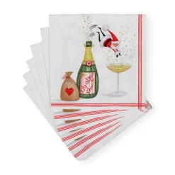 Caspari Christmas Napkins|Paper Cocktail Napkins|Santa Splash Cocktail Napkins - 20 Per Package