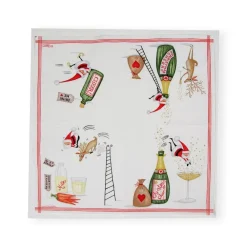 Caspari Christmas Napkins|Paper Cocktail Napkins|Santa Splash Cocktail Napkins - 20 Per Package