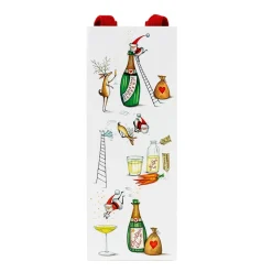 Caspari Christmas Gift & Bottle Bags|Gift & Bottle Bags|Santa Splash Wine & Bottle Gift Bag - 1 Each