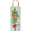 Caspari Christmas Gift & Bottle Bags|Gift & Bottle Bags|Santa With Gift Tower Wine & Bottle Gift Bags - 1 Each