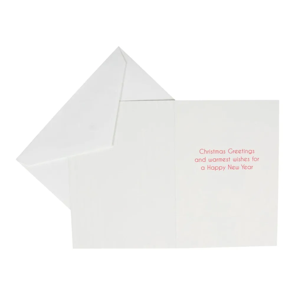 Caspari Christmas And Holiday Cards|Boxed Holiday Cards|Santa With Stack Of Gifts Small Boxed Christmas Cards - includes 15 cards & envelopes