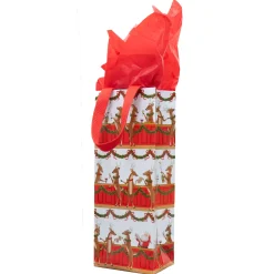Caspari Christmas Gift & Bottle Bags|Gift & Bottle Bags|Santa'S Bar Gift Bags - includes 1 Gift Bags