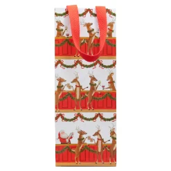 Caspari Christmas Gift & Bottle Bags|Gift & Bottle Bags|Santa'S Bar Gift Bags - includes 1 Gift Bags