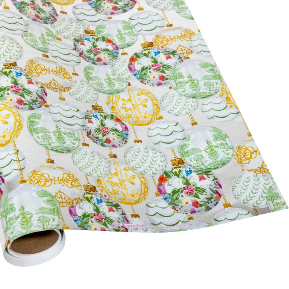 Caspari Christmas Wrapping Paper|Wrapping Paper|Savannah Silver Embossed Foil Gift Wrap - One 30" x 6' Roll