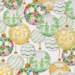 Caspari Christmas Wrapping Paper|Savannah White Gift Wrap