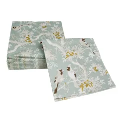 Caspari Paper Cocktail Napkins|Scenic Songbirds Celadon Cocktail Napkins - 20 Per Package