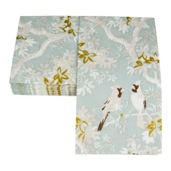 Caspari Paper Guest Towels|Scenic Songbirds Celadon Guest Towel Napkins - 15 Per Package