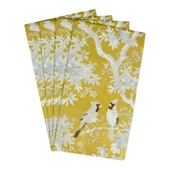 Caspari Paper Guest Towels|Scenic Songbirds Gold & Ivory Guest Towel Napkins - 15 Per Package