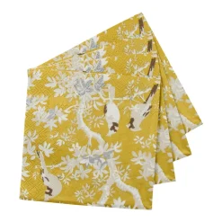 Caspari Paper Cocktail Napkins|Scenic Songbirds Gold & Ivory Cocktail Napkins - 20 Per Package
