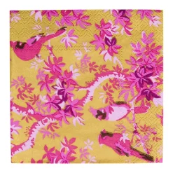 Caspari Paper Cocktail Napkins|Scenic Songbirds Rose & Gold Cocktail Napkins - 20 Per Package