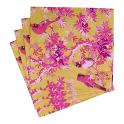 Caspari Paper Cocktail Napkins|Scenic Songbirds Rose & Gold Cocktail Napkins - 20 Per Package