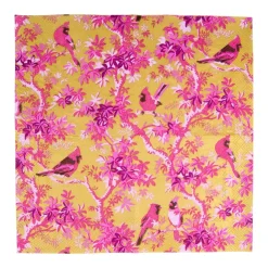 Caspari Paper Cocktail Napkins|Scenic Songbirds Rose & Gold Cocktail Napkins - 20 Per Package