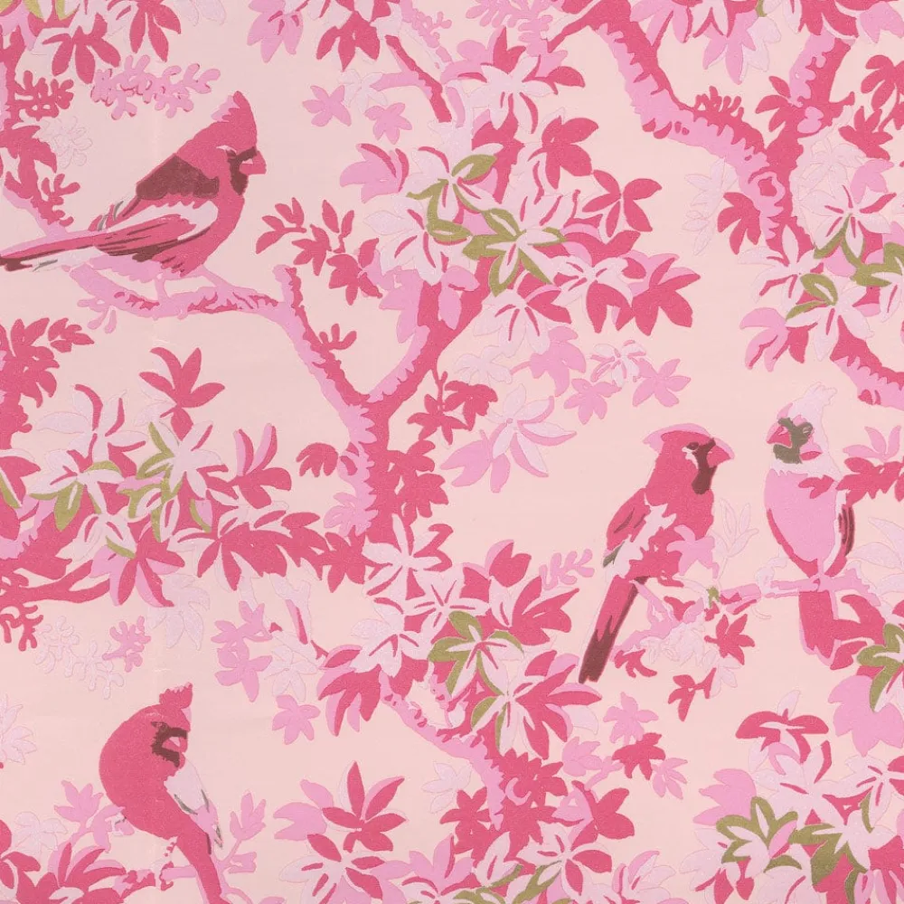 Caspari Christmas Wrapping Paper|Wrapping Paper|Scenic Songbirds Rose Gift Wrap - One 30" X 8' Roll