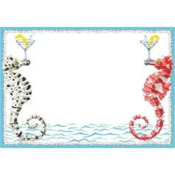 Caspari Invitations|Seahorses and Shell Invitations - 8 Blank Invitations & 8 Envelopes
