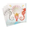 Caspari Paper Cocktail Napkins|Seahorses and Shell Paper Cocktail Napkins - 20 Per Package
