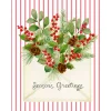 Personalization by Caspari Personalized Holiday Cards|Personalized Christmas Cards|Season's Greetings Of Greenery Personalized Christmas Cards