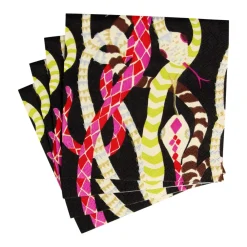 Caspari Paper Cocktail Napkins|Serpentine Black Cocktail Napkins - 20 Per Package