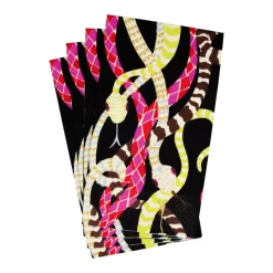 Caspari Christmas Napkins|Paper Guest Towels|Serpentine Black Guest Towel Napkins - 15 Per Package