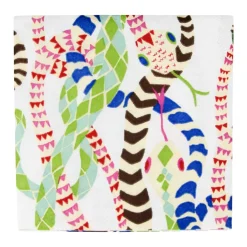 Caspari Paper Cocktail Napkins|Serpentine White Cocktail Napkins - 20 Per Package