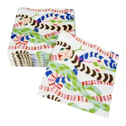 Caspari Paper Cocktail Napkins|Serpentine White Cocktail Napkins - 20 Per Package