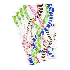 Caspari Christmas Napkins|Paper Guest Towels|Serpentine White Guest Towel Napkins - 15 Per Package