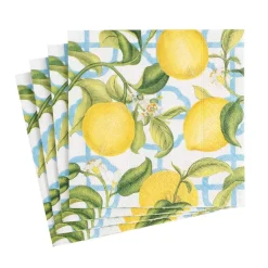 Caspari Paper Cocktail Napkins|Seville Paper Cocktail Napkins in Ivory - 20 Per Package