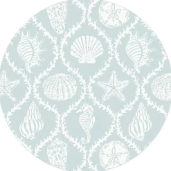 Caspari Placemats|Paper Placemats|Seychelles Die-Cut Placemat in Aqua - 4 Per Package