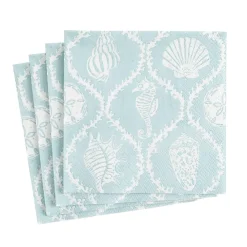Caspari Paper Cocktail Napkins|Seychelles Paper Cocktail Napkins in Aqua - 20 Per Package