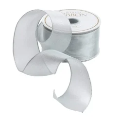 Caspari Christmas Ribbons & Bows|Hanukkah|Sheer Silver Wired Ribbon - 9 Yard Spool