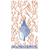 Caspari Paper Guest Towels|Shell Toile Guest Towel Napkins in Coral & Blue - 15 Per Package