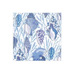 Caspari Paper Cocktail Napkins|Shell Toile Paper Cocktail Napkins in Blue - 20 per Package