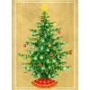 Caspari Christmas And Holiday Cards|Boxed Holiday Cards|Shining Christmas Tree Small Boxed Christmas Cards - includes 15 cards & envelopes