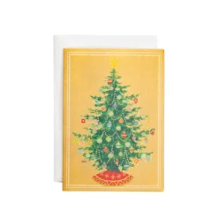 Caspari Christmas And Holiday Cards|Boxed Holiday Cards|Shining Christmas Tree Small Boxed Christmas Cards - includes 15 cards & envelopes