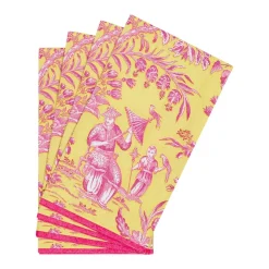 Caspari Paper Guest Towels|Silk Road Toile Chartreuse Guest Towel Napkins - 15 Per Package