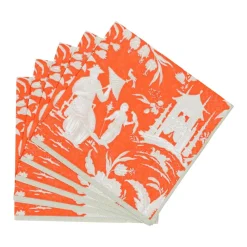 Caspari Paper Cocktail Napkins|Silk Road Toile Mandarin Cocktail Napkins - 20 Per Package