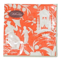 Caspari Paper Cocktail Napkins|Silk Road Toile Mandarin Cocktail Napkins - 20 Per Package